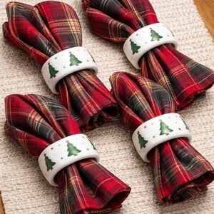 Festive Ceramic Napkin Tree Rings